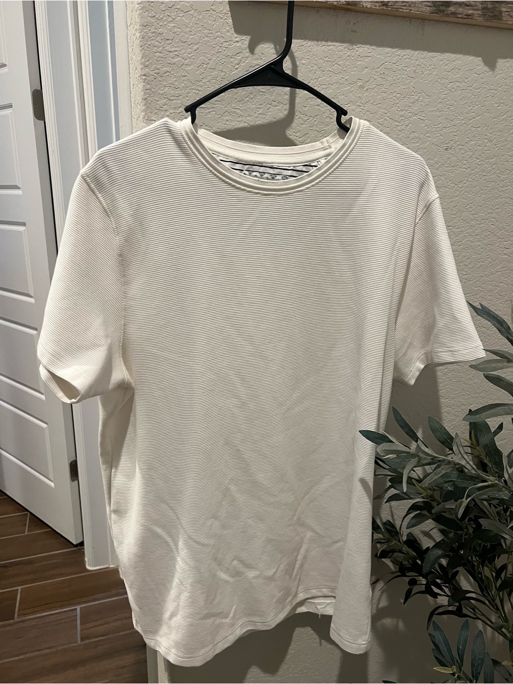 Denim & Flower Cream Short Sleeve Ribbed Tee